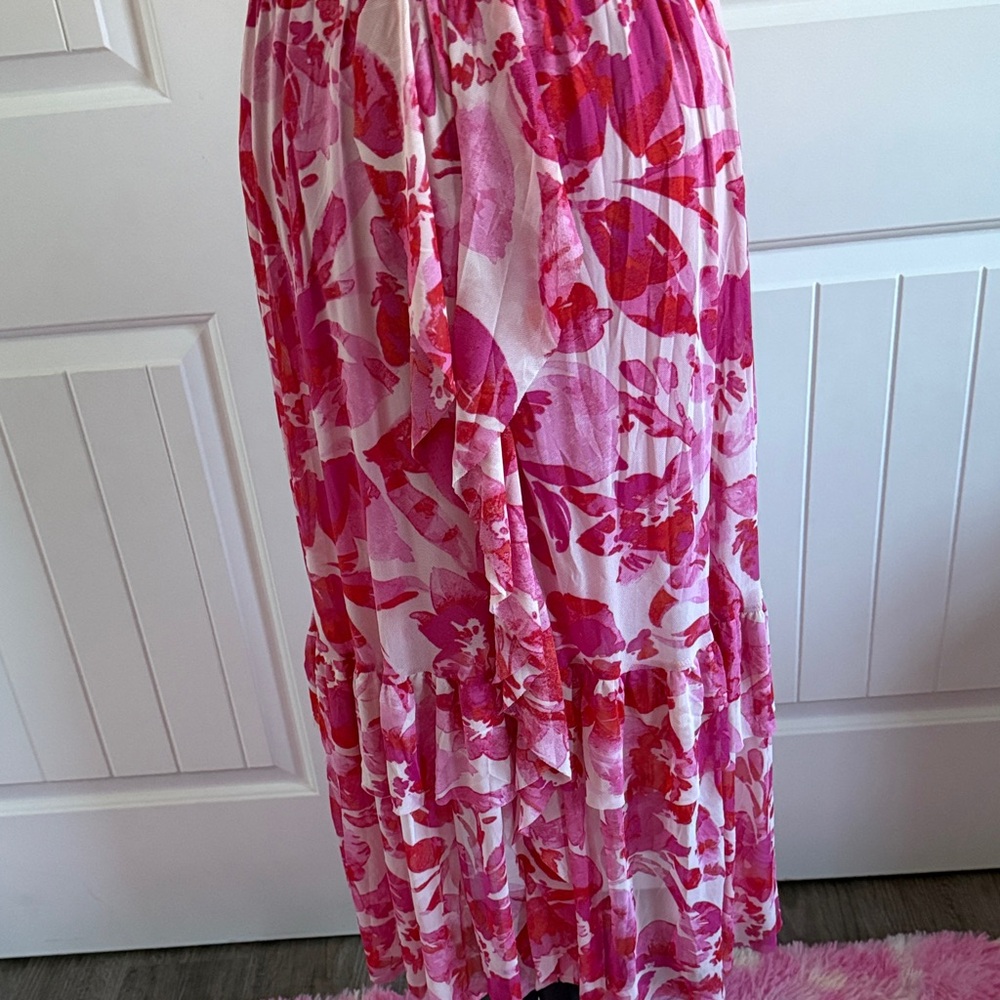 Kathy Ireland Vibrant Pink Floral Midi Dress - Picture 4 of 10